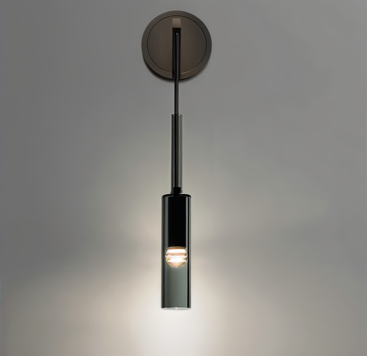 Elegant minimalist LED wall lamp with a sophisticated smoke glass accent. Modern home decor essential.
