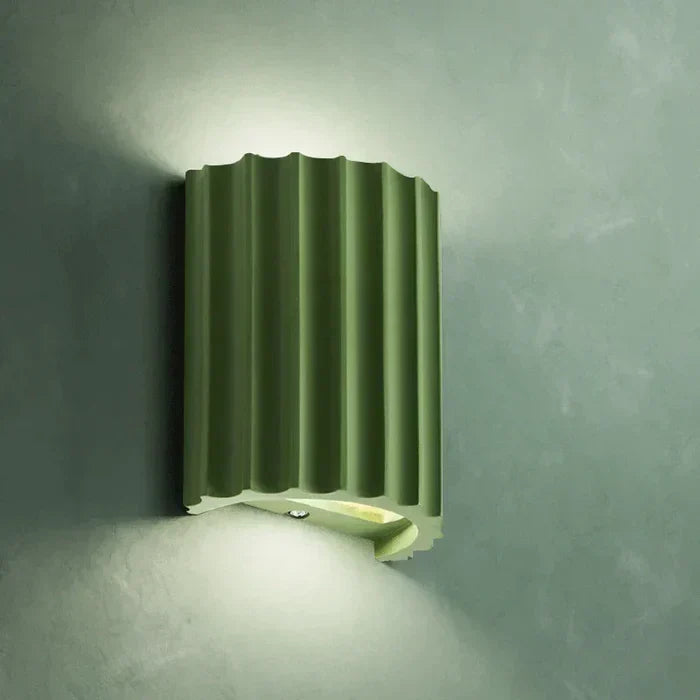 Contemporary resin wall lamp, a stylish and energy-efficient LED lighting fixture for modern interior design.