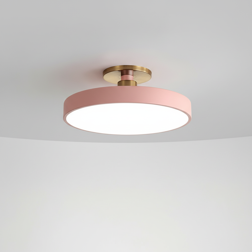 Contemporary semi-recessed LED light, acrylic lamp with Scandinavian design for gentle, modern home ambiance.