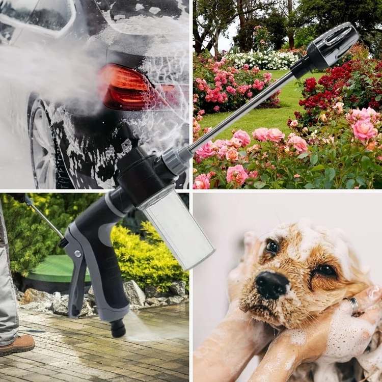 Car power washer delivering strong pressure spray for spotless car washing & outdoor clean-up.