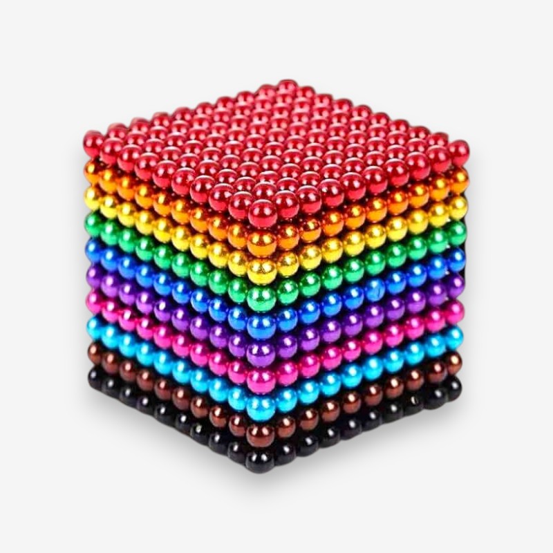 Multicolor magnetic balls set for creative building, STEM learning & stress relief. Educational construction toy for kids & adults.