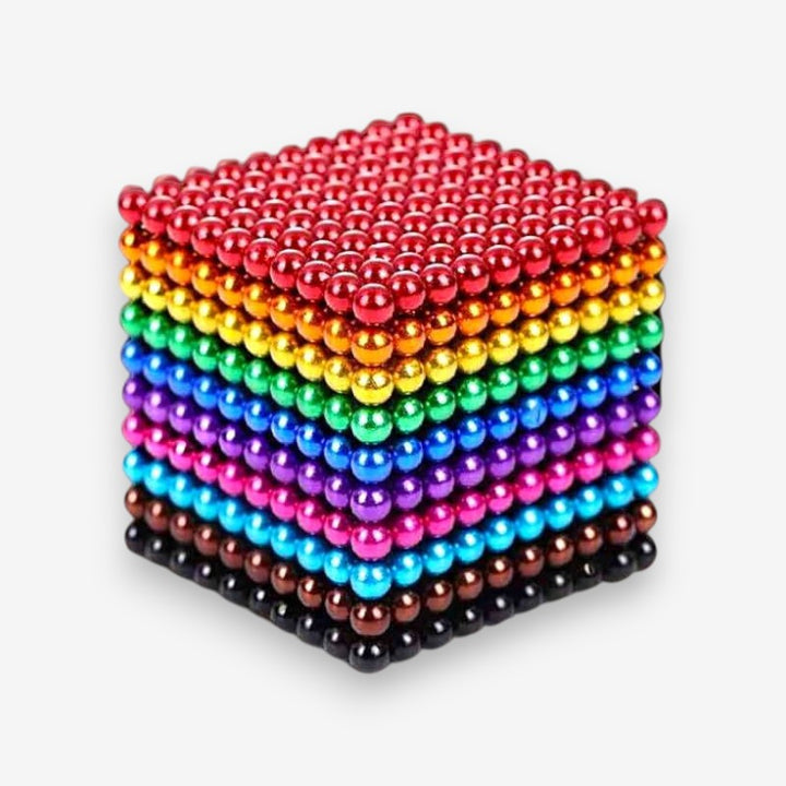 Multicolor magnetic balls set for creative building, STEM learning & stress relief. Educational construction toy for kids & adults.
