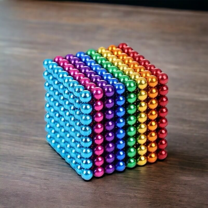 Creative magnetic balls puzzle toy for STEM learning. Multicolor construction set offers sensory & stress relief play. Kids gift.