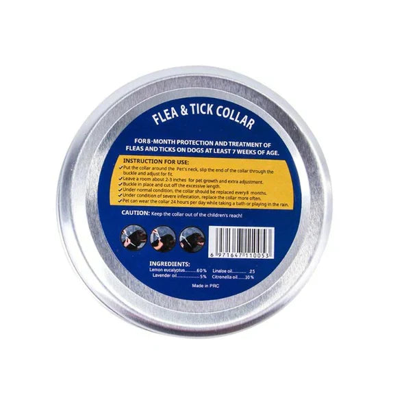 Flea and tick prevention collar for dogs and cats. Natural, long-lasting outdoor pet protection.