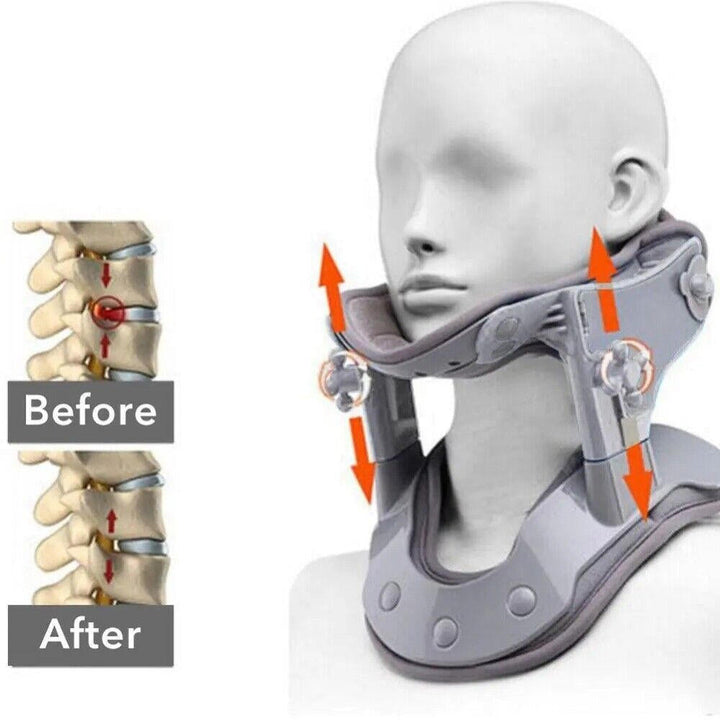 Neck Stretcher Traction Device with heat, adjustable heights; ergonomic design, precision pressure points for neck pain relie