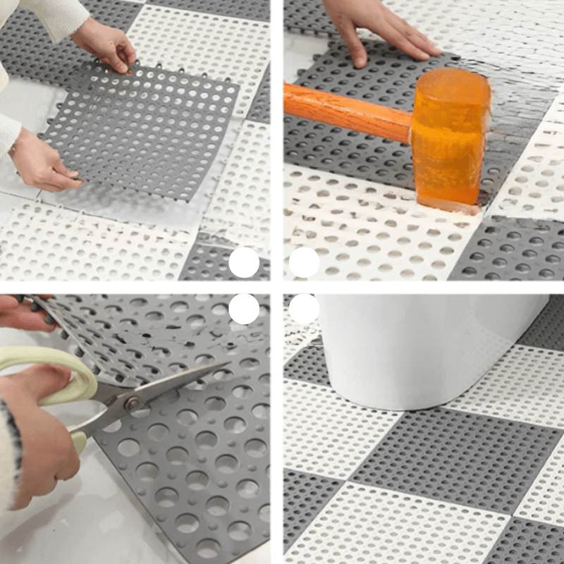 Gray quick-dry non-slip shower floor mat set for safe, hygienic bathroom areas.