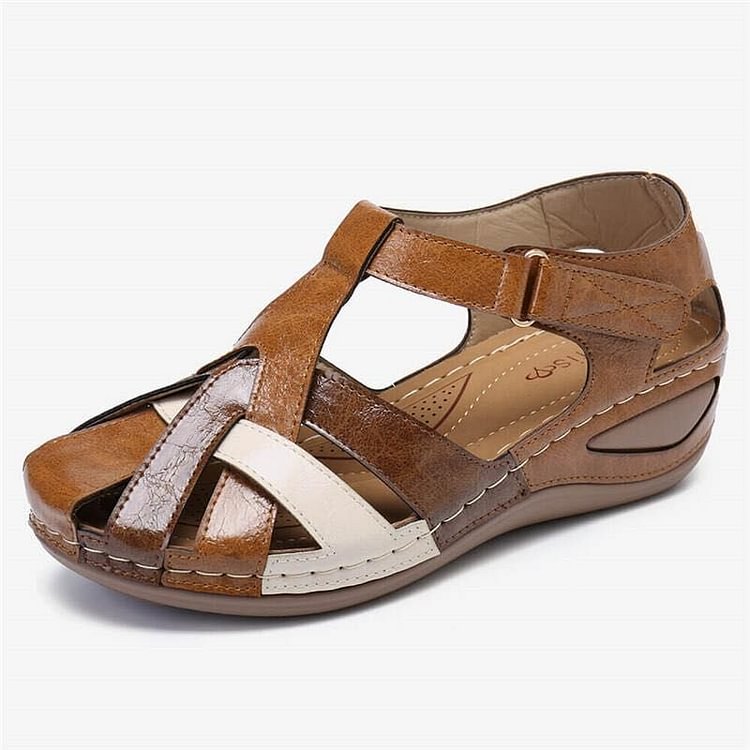 Cushioned women's orthopedic sandals, Sophia, designed for everyday comfort, arch support & walking stability.