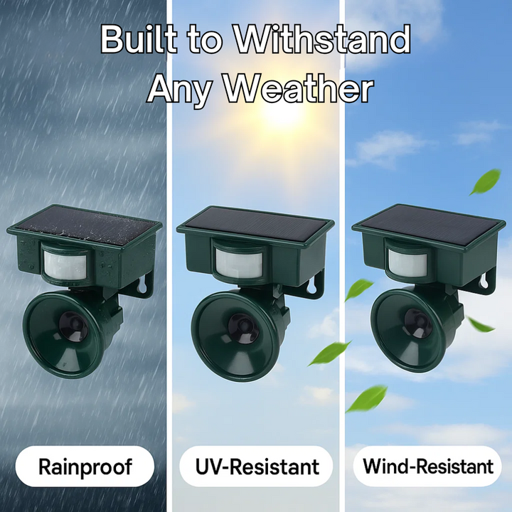 Effective wildlife control device: Solar bird repeller with motion detection for garden protection.