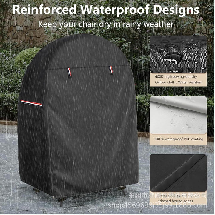 Durable outdoor egg chair cover, waterproof, UV protection, dustproof, double zipper.