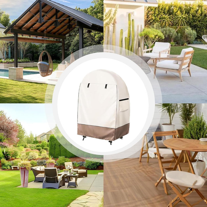 Garden egg chair cover, waterproof & weatherproof, with convenient double zipper.