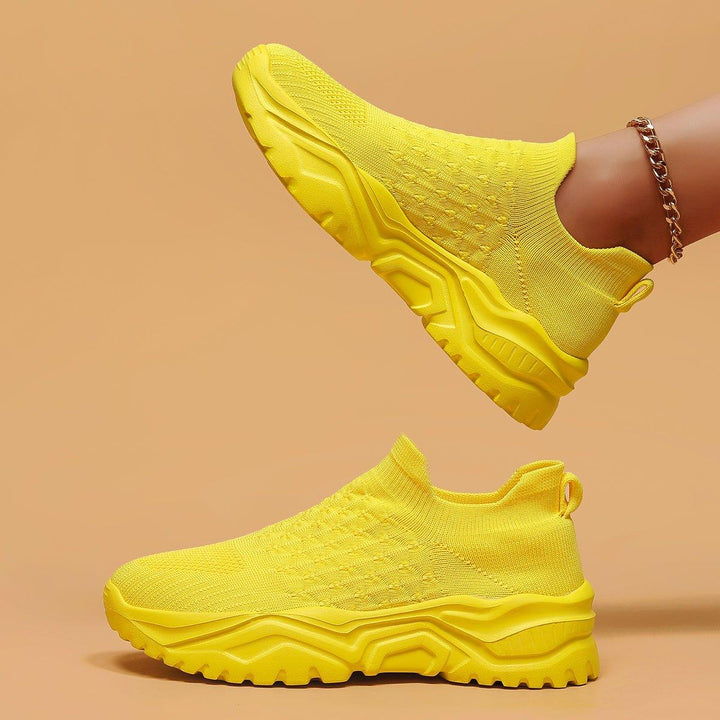 Top-down view of yellow Ortho Cloud Slip-On Shoes, perfect for everyday wear and orthopedic comfort