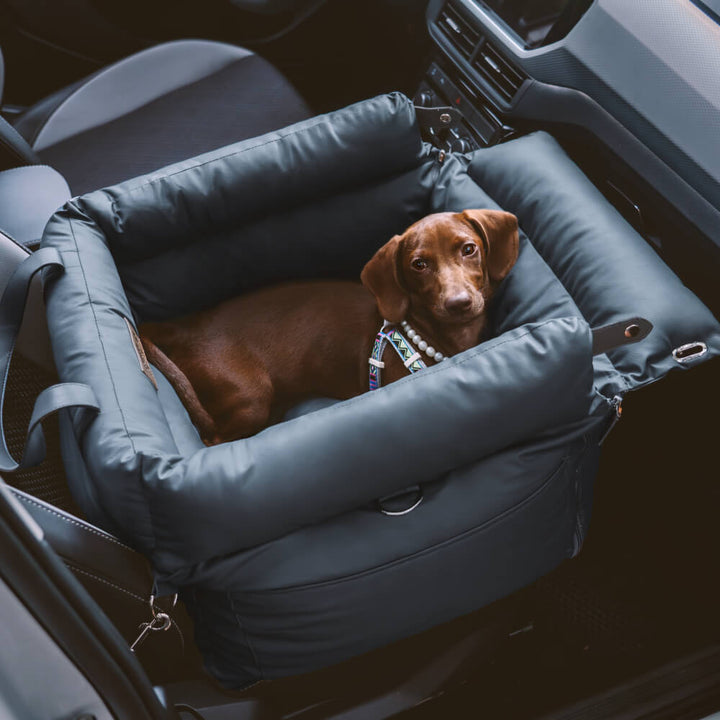 PawLuxury pet safety car seat, a comfortable booster for stress-free dog travel.