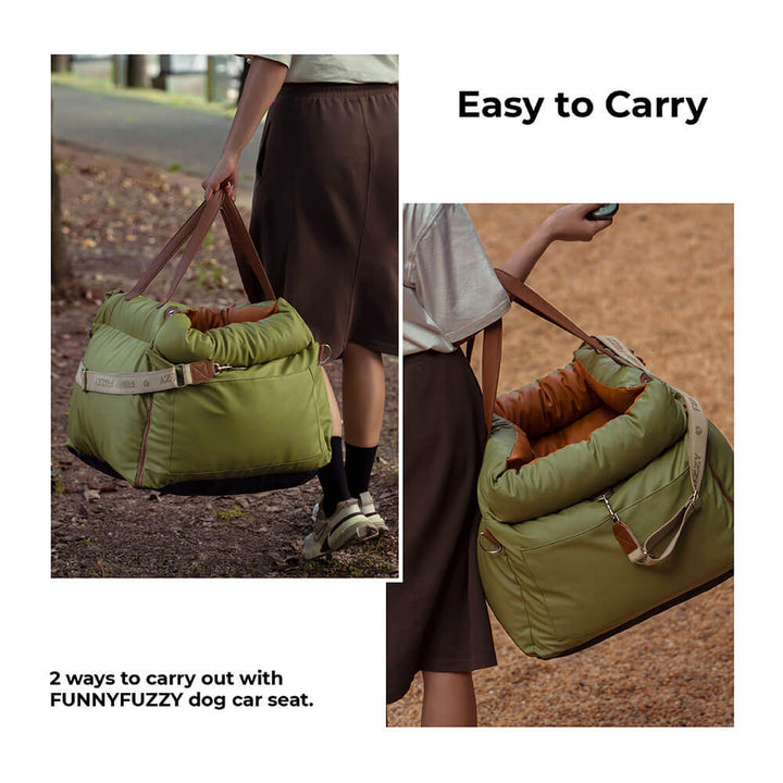PawLuxury pet booster seat, designed for ultimate comfort & safety during dog car travel.