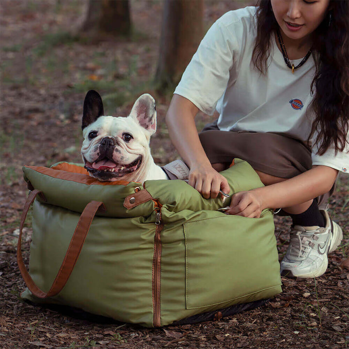 PawLuxury dog accessories: comfortable car seat for secure and safe pet journeys.