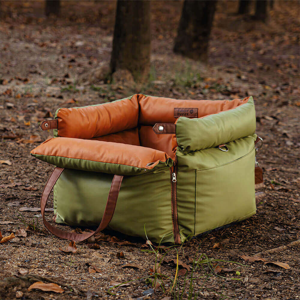 Luxurious and secure PawLuxury dog car seat, provides comfort for pet travel.