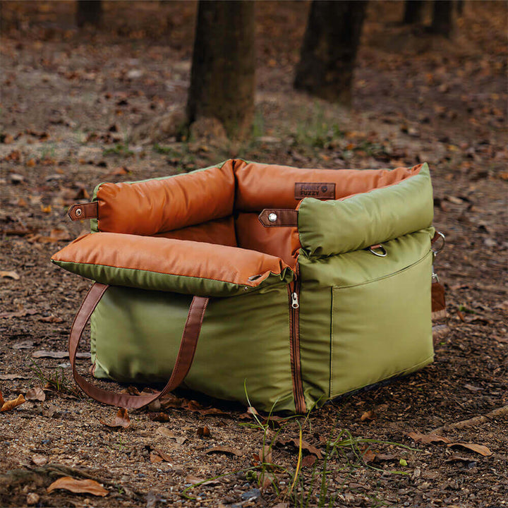 Luxurious and secure PawLuxury dog car seat, provides comfort for pet travel.