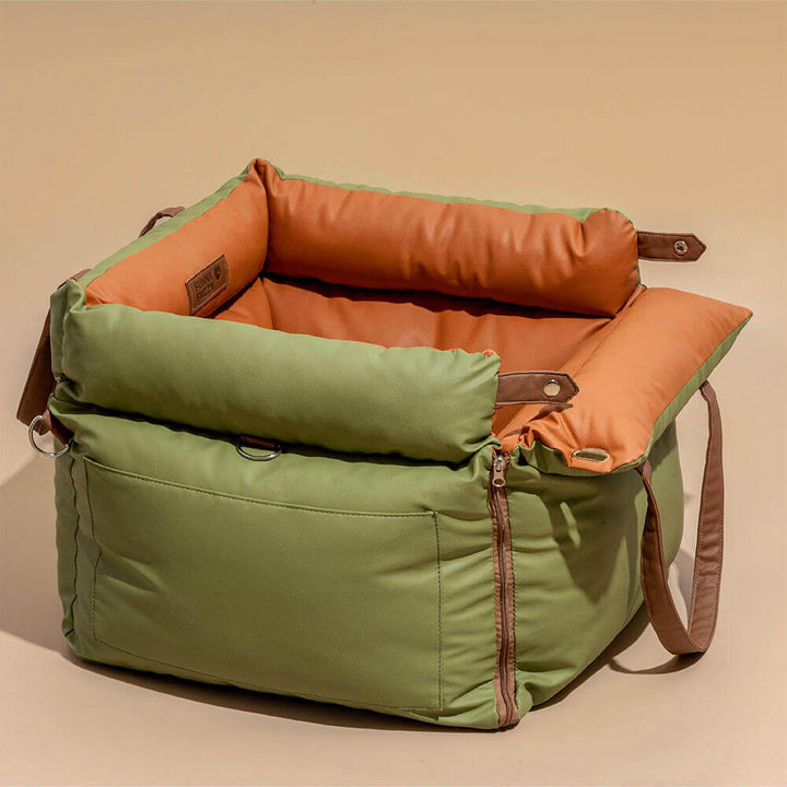 Secure PawLuxury auto pet bed, a comfortable booster seat for dog car journeys.