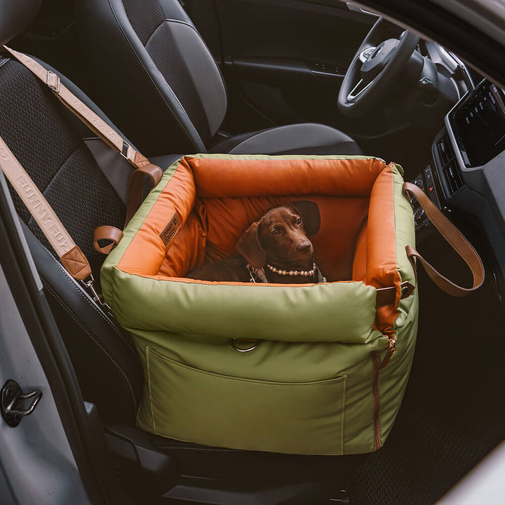 PawLuxury pet supplies: secure dog car seat booster, ensuring comfortable travel.