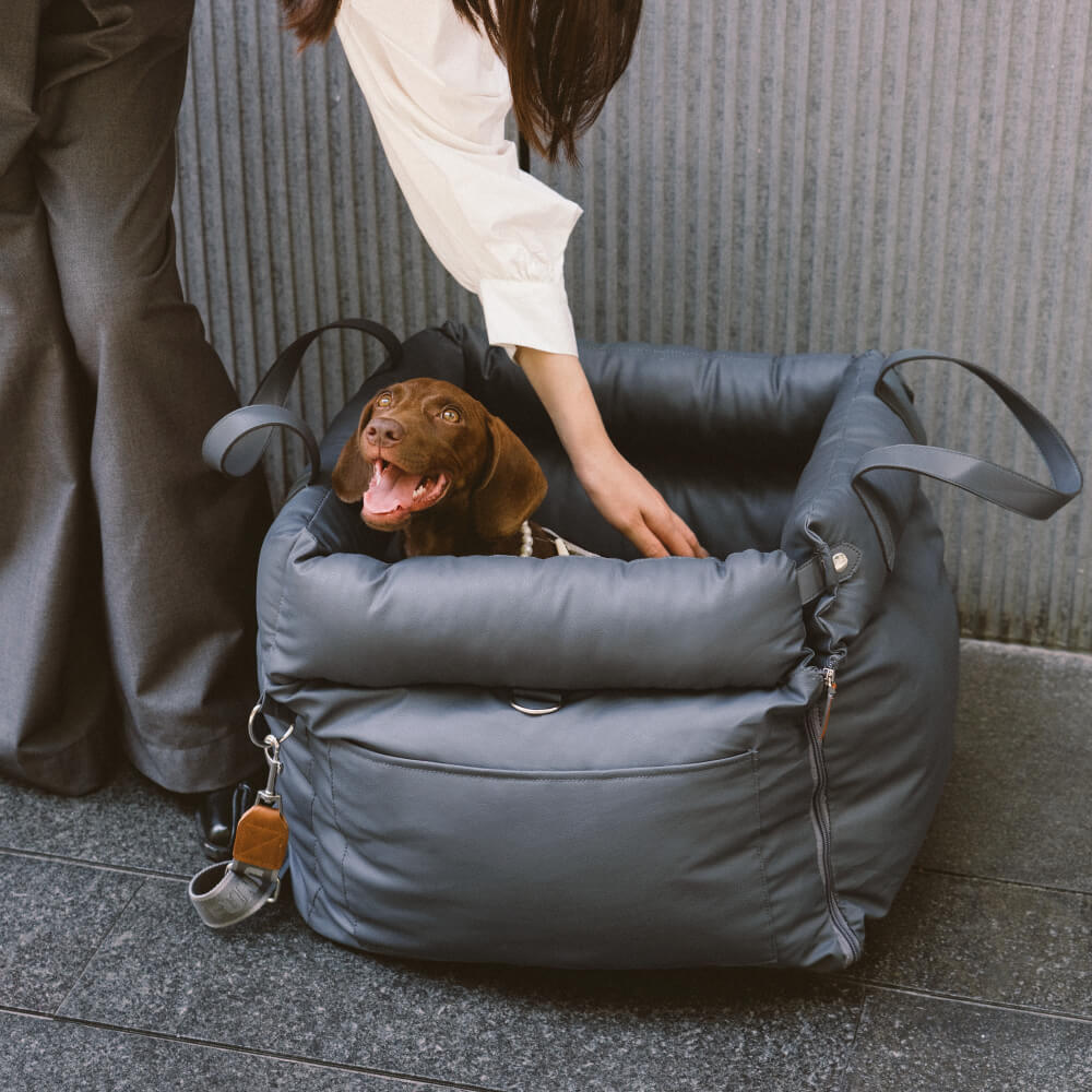 PawLuxury dog car seat, a plush pet bed designed for safe and comfortable auto travel.