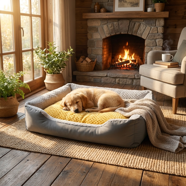 Pet Comfort Deep Sleep Dog Bed with plush support for restful sleep, ideal for all dog breeds.