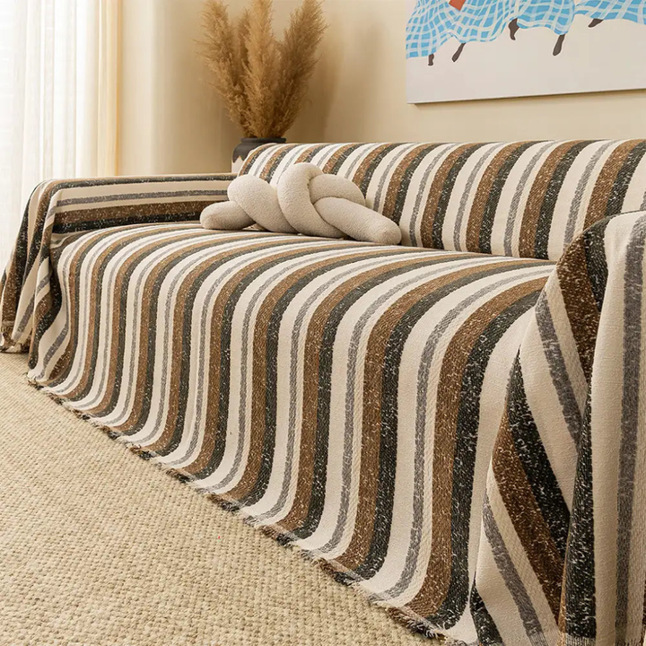 Chenille sofa protector cover for pets, an all-season pet-friendly couch cover for living room decor. Washable.