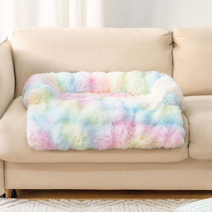 Indoor pet bed, plush anti-slip dog mat, acts as a protective sofa cover for all dog sizes.
