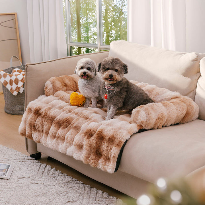 Small dog mat, plush pet bed & anti-slip sofa protector, a cozy spot for your indoor pet.