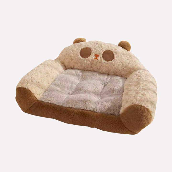 Soft plush curled dog bed with a nest design, providing ultimate coziness and security for pets. Washable.