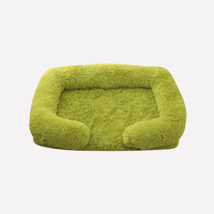 Deep sleep plush pet bed, non-slip base, ideal for a comfortable dog.