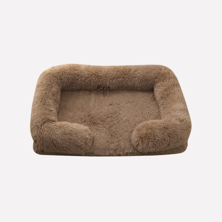 Pet supplies: plush dog bed, non-slip base, ensures a cozy, secure sleep.