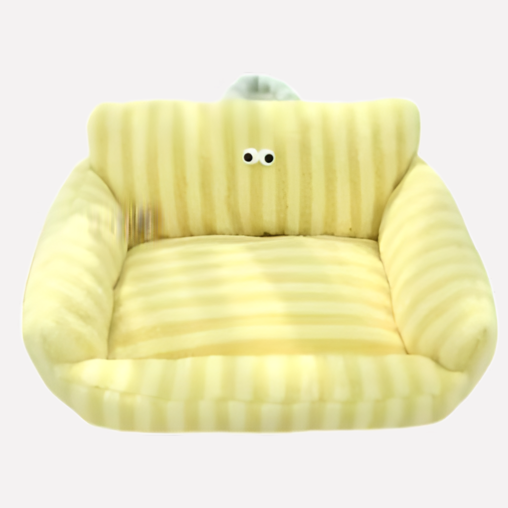 Luxurious elevated plush pet bed, a comfortable & washable sofa for cats & dogs, ensuring premium comfort.