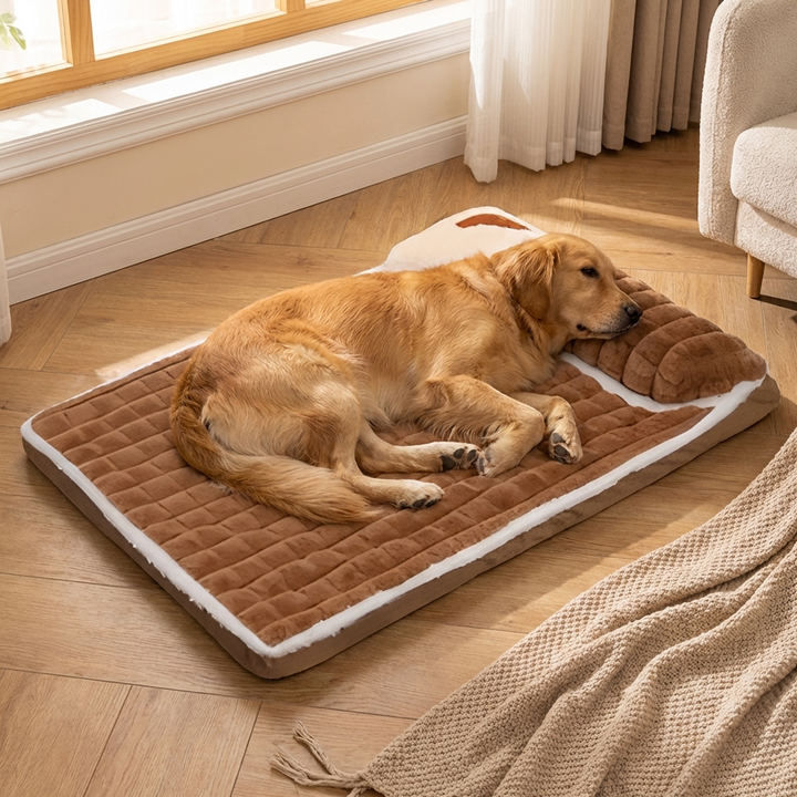 Plush, supportive pet dog mattress for ultimate comfort, ideal for large dogs. Washable & durable for easy care.