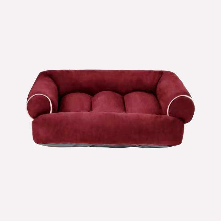 Soft washable U-shaped dog bed, perfect for pet comfort and support, with a cozy plush interior.