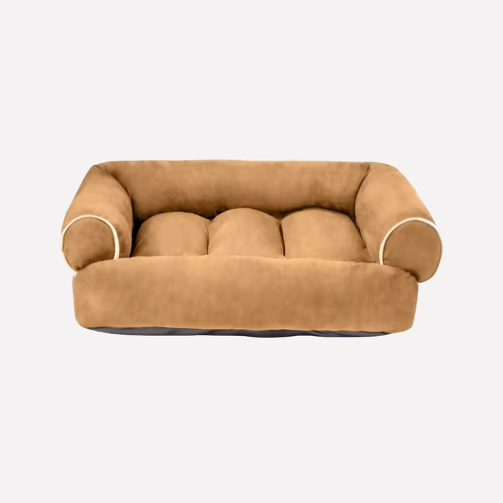 Durable U-shaped pet bed for dogs, featuring a washable cover and comfortable plush design for relaxation.