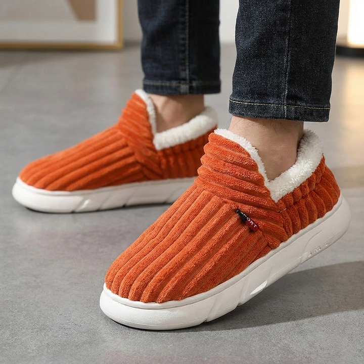 Plush unisex indoor slippers, warm and comfortable, with anti-slip sole for home wear