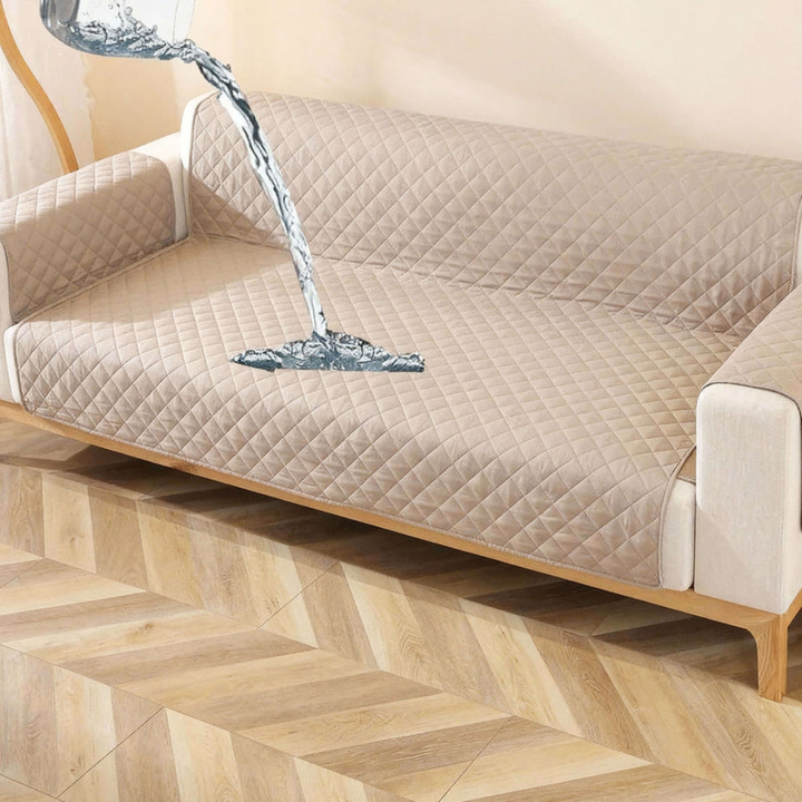 Soft plush velvet sofa protector, waterproof for pets, a stylish and functional slipcover.