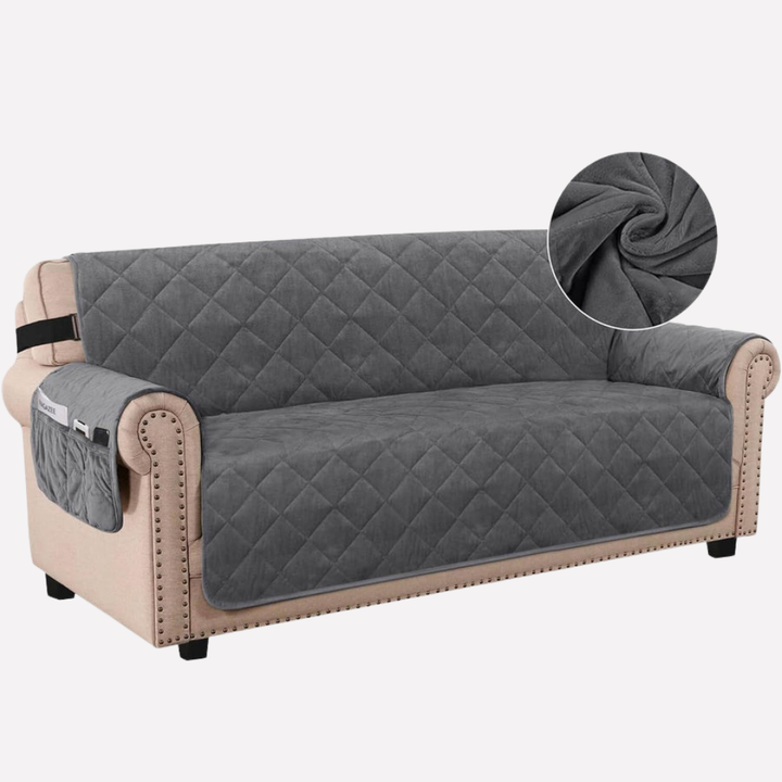 Elegant plush velvet sectional cover, waterproof & comfortable, enhances home decor, pet-friendly.