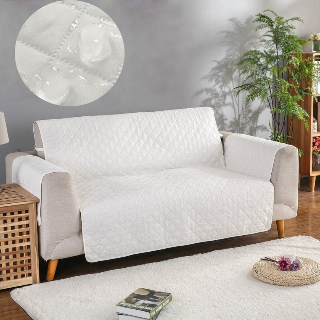 Premium plush velvet sofa protector, waterproof, pet-friendly & stain-resistant slipcover for couches.