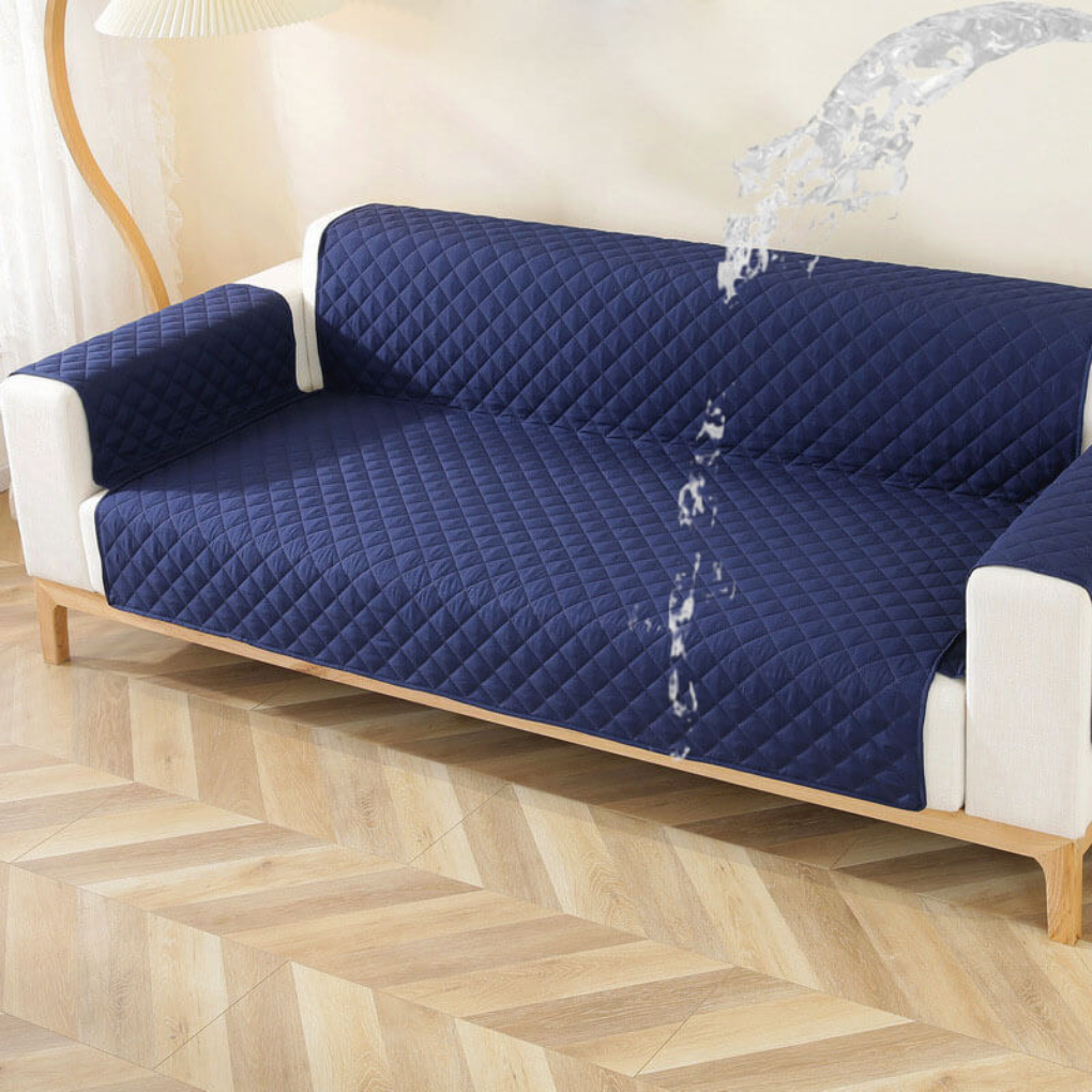 Easy-fit plush velvet sofa cover, waterproof, washable, ideal pet-friendly furniture shield.