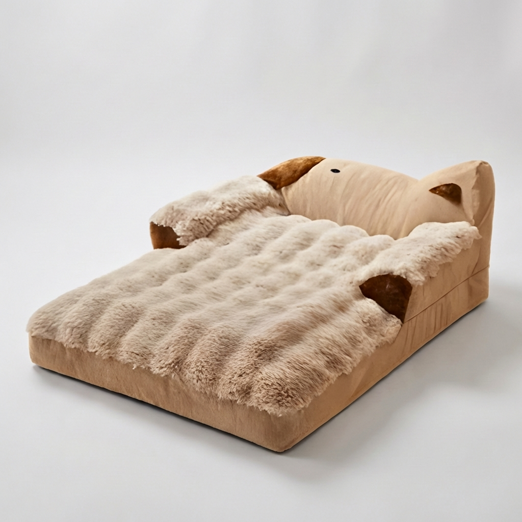 Premium large dog bed with non-slip base, plush comfort, & durable design. Easy clean washable pet bed for big dogs.