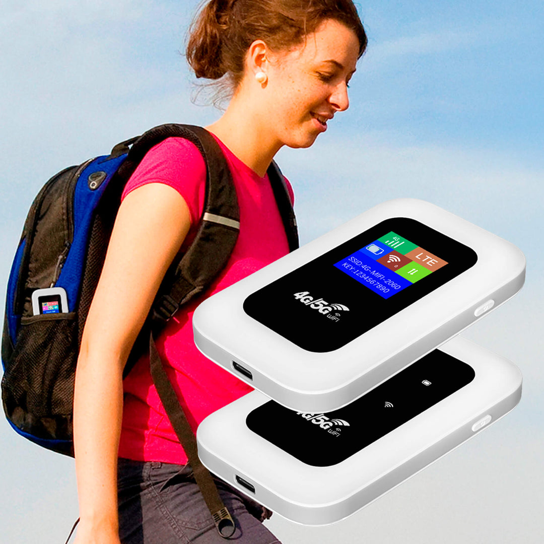 Compact 5G travel Wi-Fi hotspot with secure, high-speed internet for global adventures.