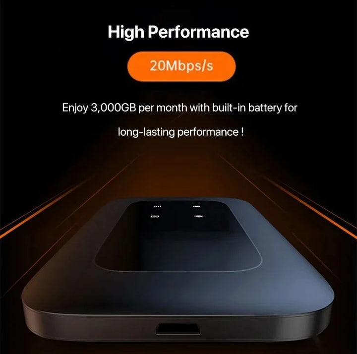 Wireless 5G WiFi router, providing a secure, high-speed mobile internet hotspot for all your devices.