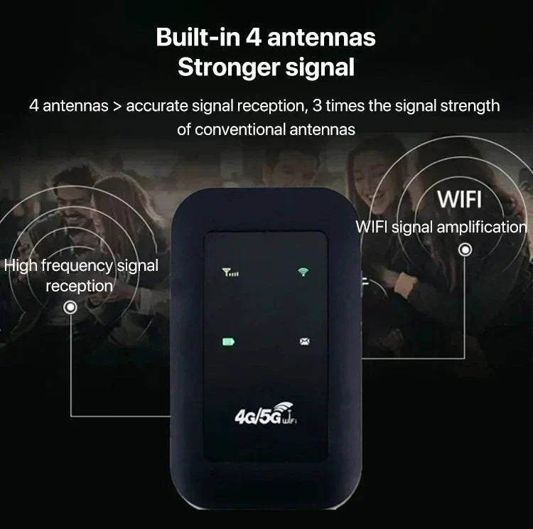 Sleek portable 5G WiFi router, a modern high-speed mobile internet hotspot for seamless connectivity.