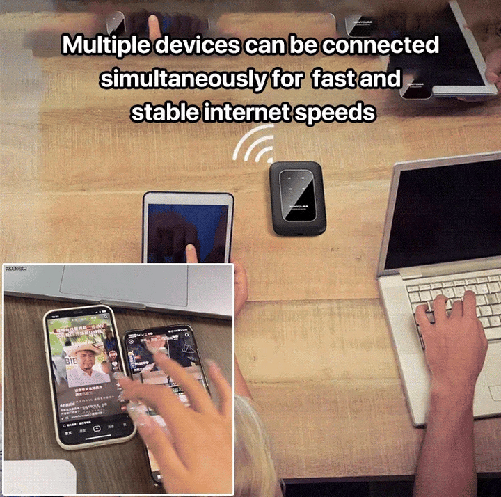 Unlocked portable 5G WiFi router, versatile mobile hotspot for global high-speed internet access.