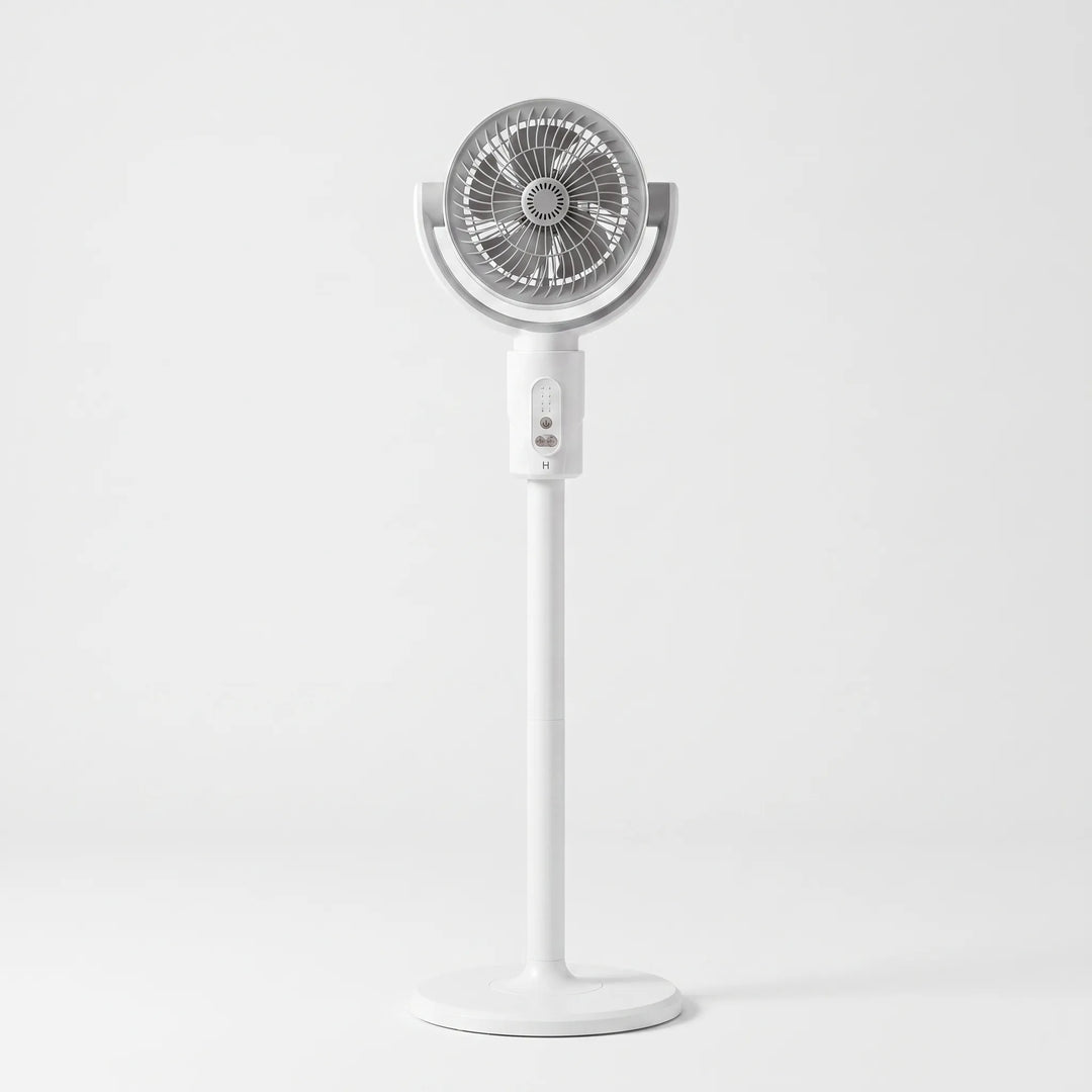 Sleek black adjustable pedestal fan with remote control, offering powerful and quiet personal air circulation.