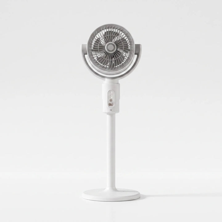 Versatile adjustable height pedestal fan. Portable design with remote ensures optimal home & office air cooling.