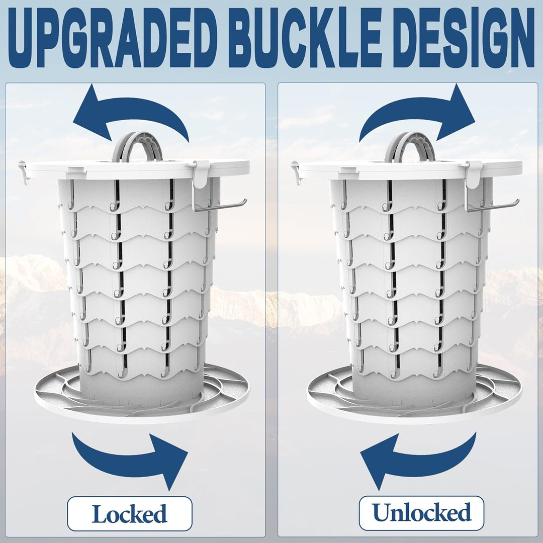 Heavy-duty portable toilet for camping, travel, and car emergency kits.