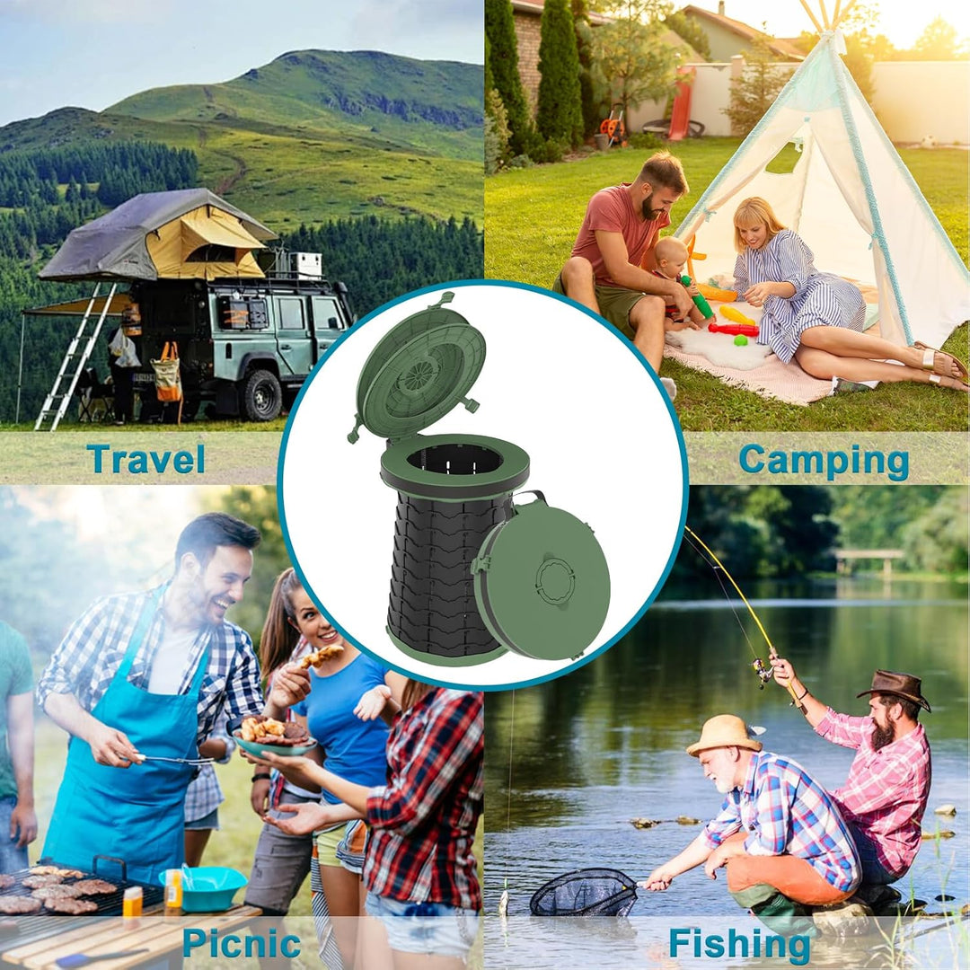 Outdoor adjustable portable toilet, a must-have for adventurers and campers.