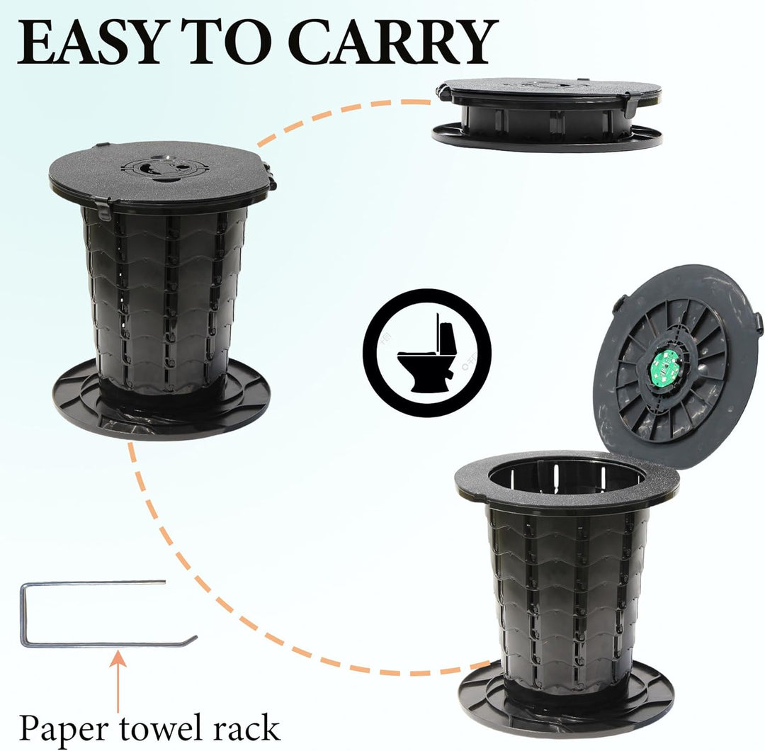 CampMate adjustable portable toilet, essential for outdoor, camping, and travel.