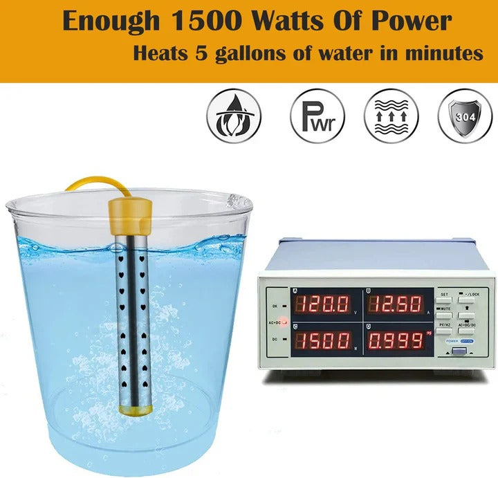 Home essential electric immersion bucket heater providing fast, convenient hot water supply.